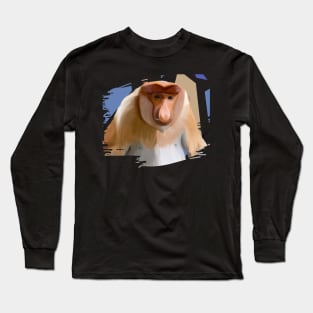 Stylish Proboscis Monkey Long Sleeve T-Shirt